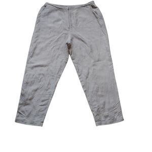 NEW Eileen Fisher Linen Silk Straight Leg Pants M Olive – Classic, Minimalist